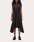 Cotton Poplin Ruched Handkerchief Dress