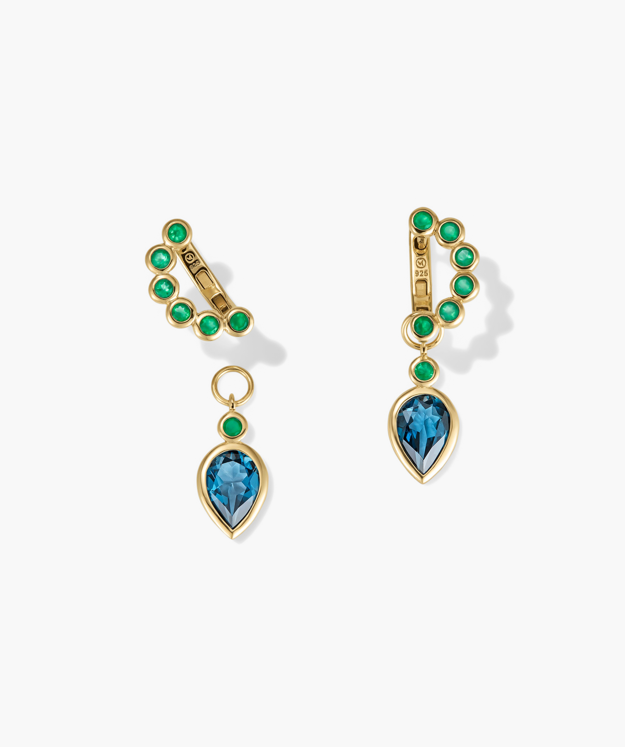 Remy Gemstone Charm Hoops