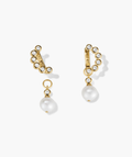 Remy Gemstone Pearl Charm Hoops