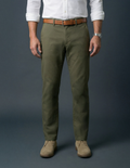 Cashmere Finish Stretch Twill Chino - Moss