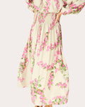 Bella Floral Silk Smocked Maxi Skirt