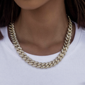 GLD Diamond Cuban Link Necklace in Yellow Gold- 12mm