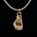 Iced Boxing Glove in Yellow Gold