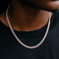 GLD Micro Diamond Prong Cuban Chain in Rose Gold - 6mm