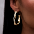 GLD Diamond Prong Hoop Earrings in Yellow Gold