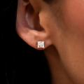 GLD 5mm Princess Cut Diamond Stud Earrings in Yellow Gold