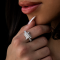Iced Barbed Wire Ring in White Gold Vermeil
