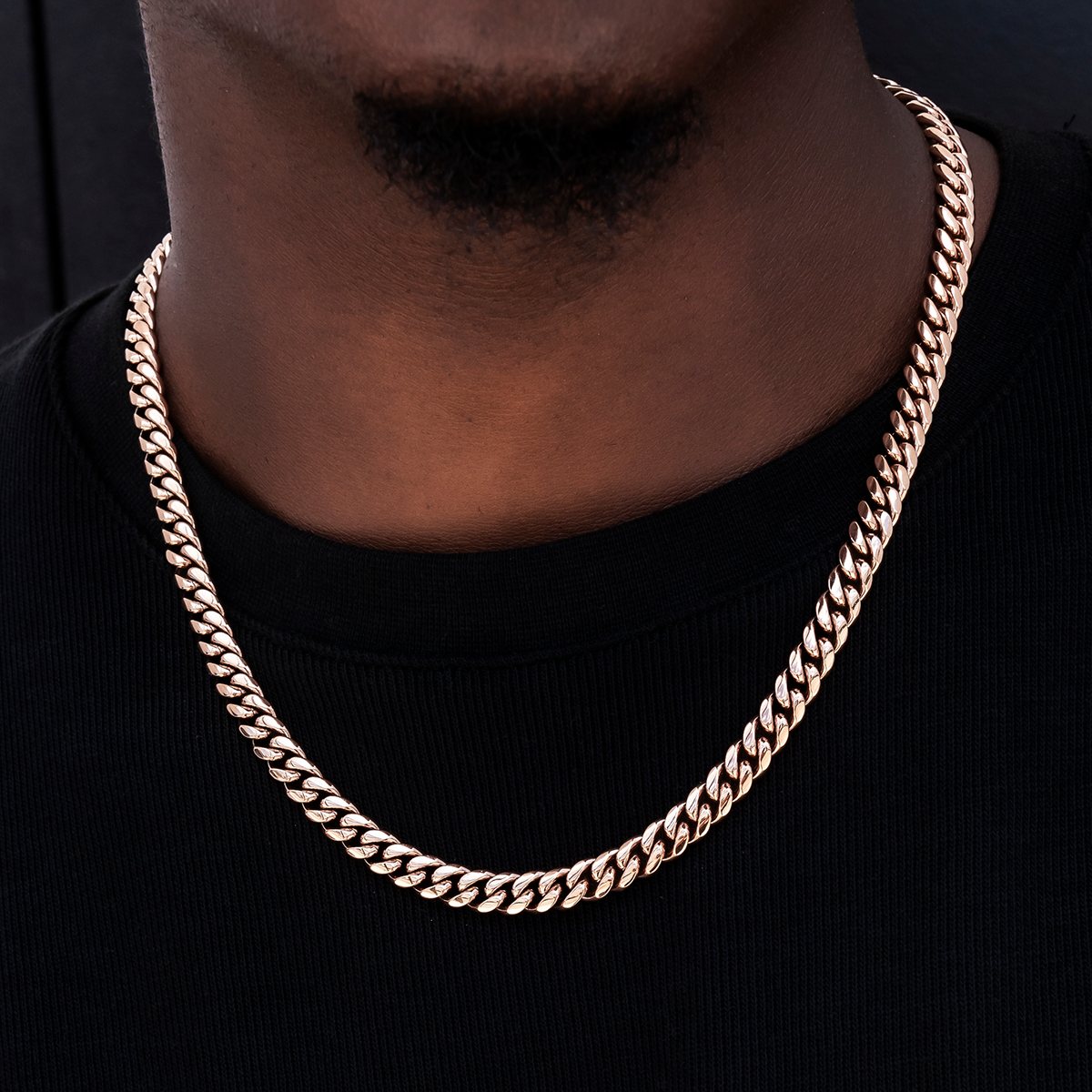 GLD Miami Cuban Link Chain in Rose Gold- 8mm