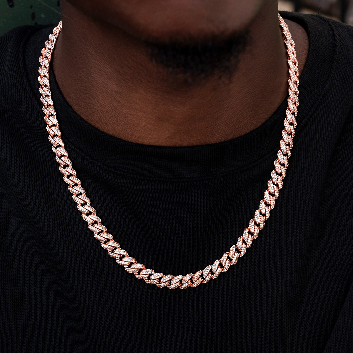 GLD Diamond Cuban Chain in Rose Gold- 8.5mm