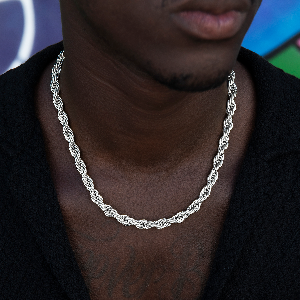 GLD Rope Chain in White Gold- 8mm