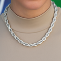 GLD Rope Necklace in White Gold- 8mm