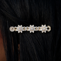 Diamond Flower Barrette in Yellow Gold- 7mm