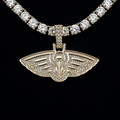 New Orleans Pelicans Official NBA Micro Logo Pendant in Yellow Gold