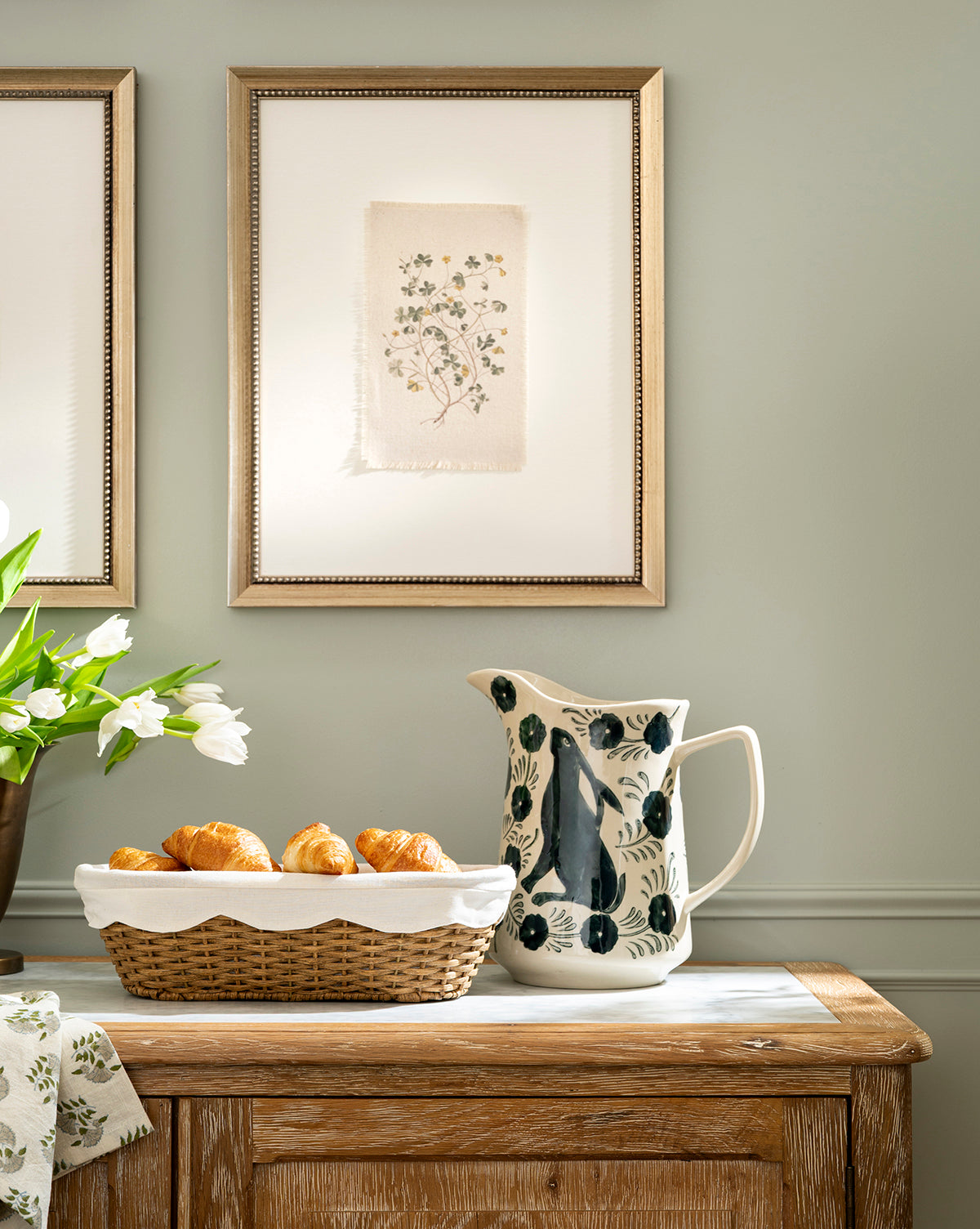 Hand-Painted Floral Pitcher