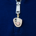 Iced Baseball Clip On Charm Pendant in Yellow Gold