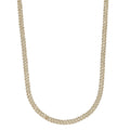 Women's 6MM Micro Diamond Prong Moissanite Cuban Chain Necklace in Yellow Gold Vermeil