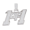 Men's Moissanite 1of1 Pendant in White Gold Vermeil