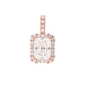 Women's Moissanite Micro Diamond Stone Pendant in Rose Gold Vermeil