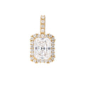 Women's Moissanite Micro Diamond Stone Pendant in Yellow Gold Vermeil