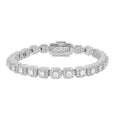 Women's 6MM Clustered Moissanite Tennis Bracelet in White Gold Vermeil