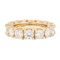 Women's 5MM Moissanite Eternity Diamond Band Ring in Yellow Gold Vermeil