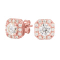 Men's Micro Clustered Moissanite Earrings in Rose Gold Vermeil