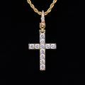 Diamond Cross Clip On Pendant in Yellow Gold