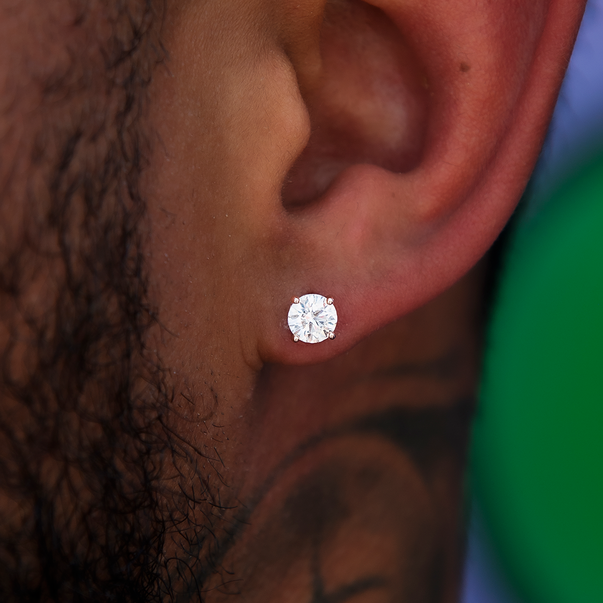 GLD 5MM Round Cut Diamond Stud Earrings - Rose Gold