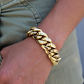 GLD Signature Cuban Link Bracelet in Yellow Gold- 19mm