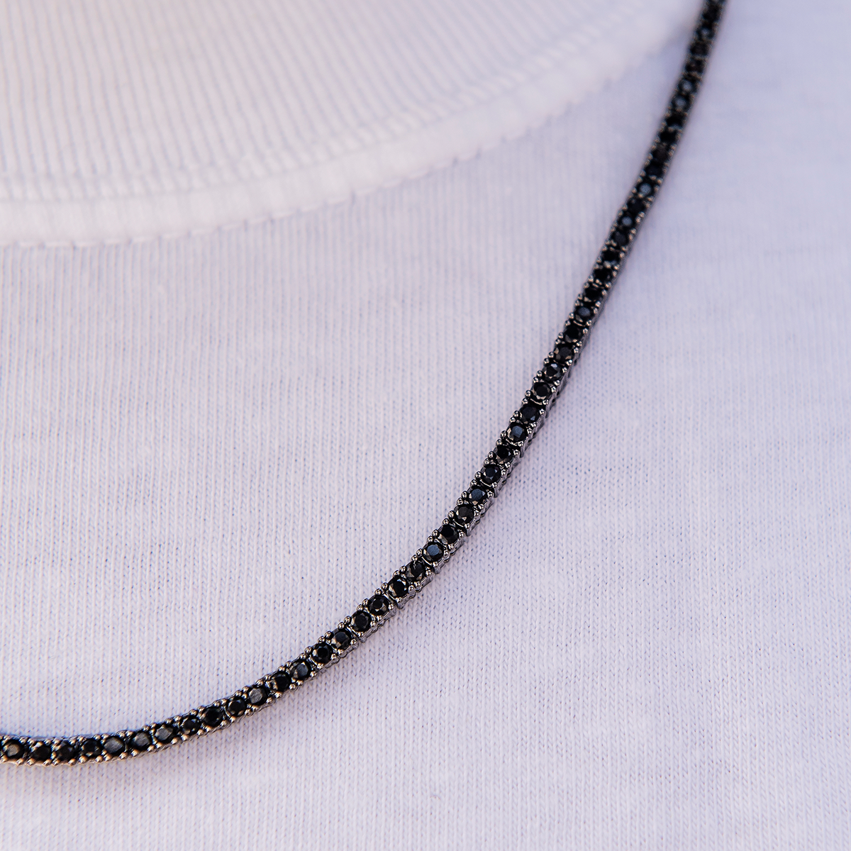 GLD Diamond Tennis Chain in Black- 2mm