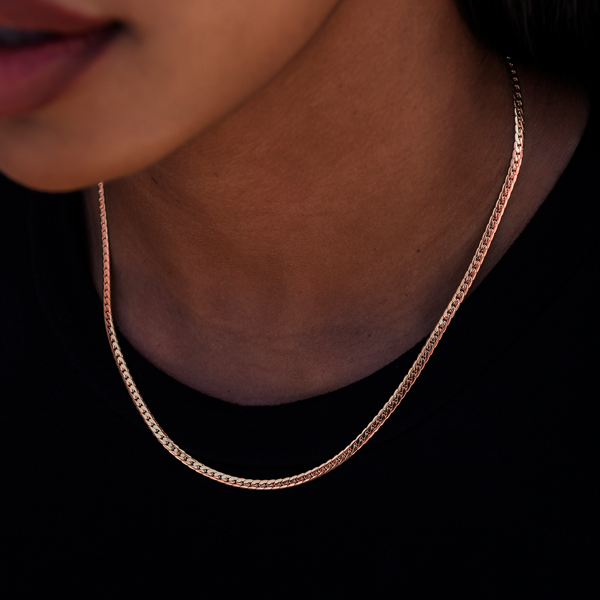 South Beach Cuban™ Necklace in Rose Gold- 3mm
