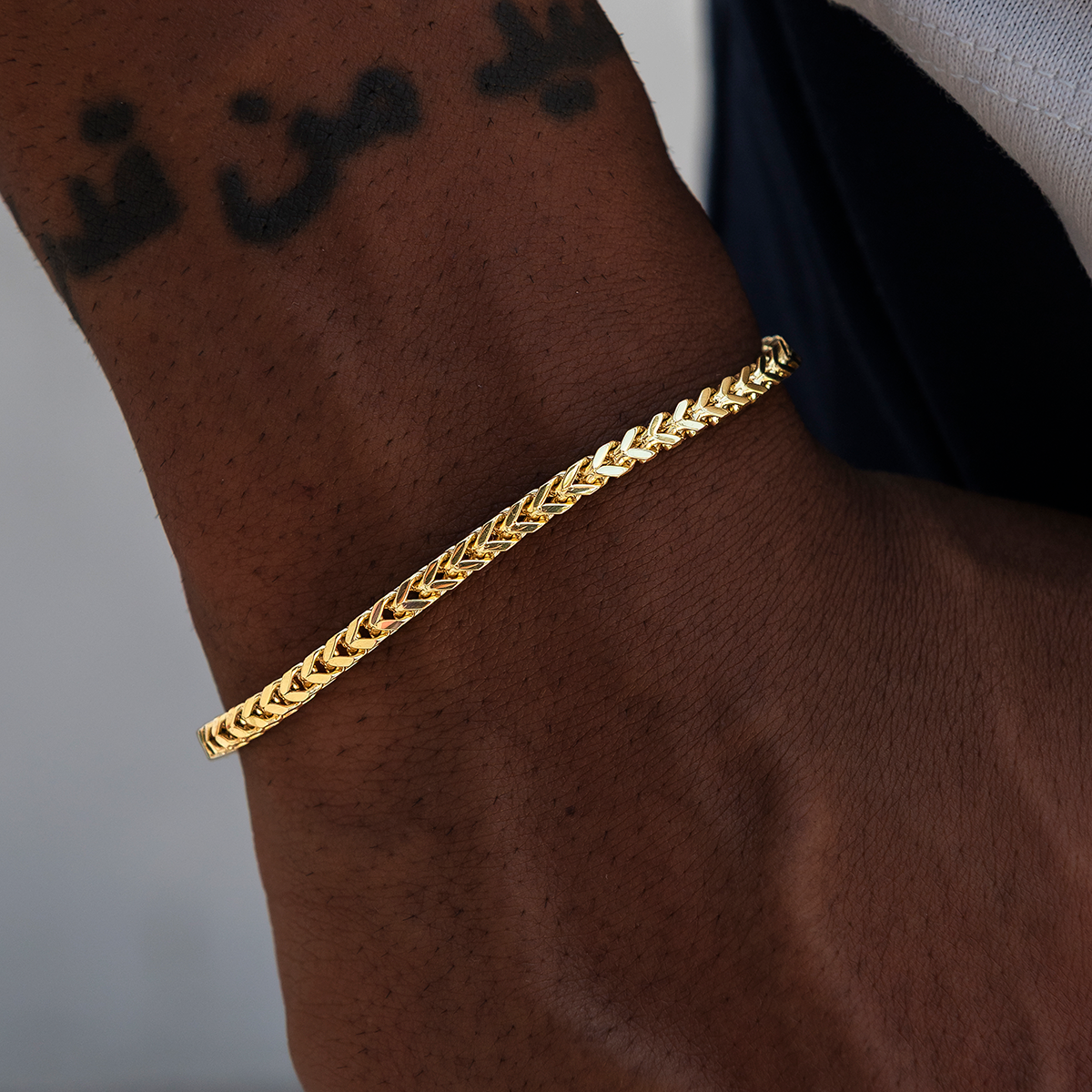 Franco Chain + Bracelet Bundle in Yellow Gold- 3mm