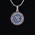 New York City FC Official MLS Logo Pendant in White Gold