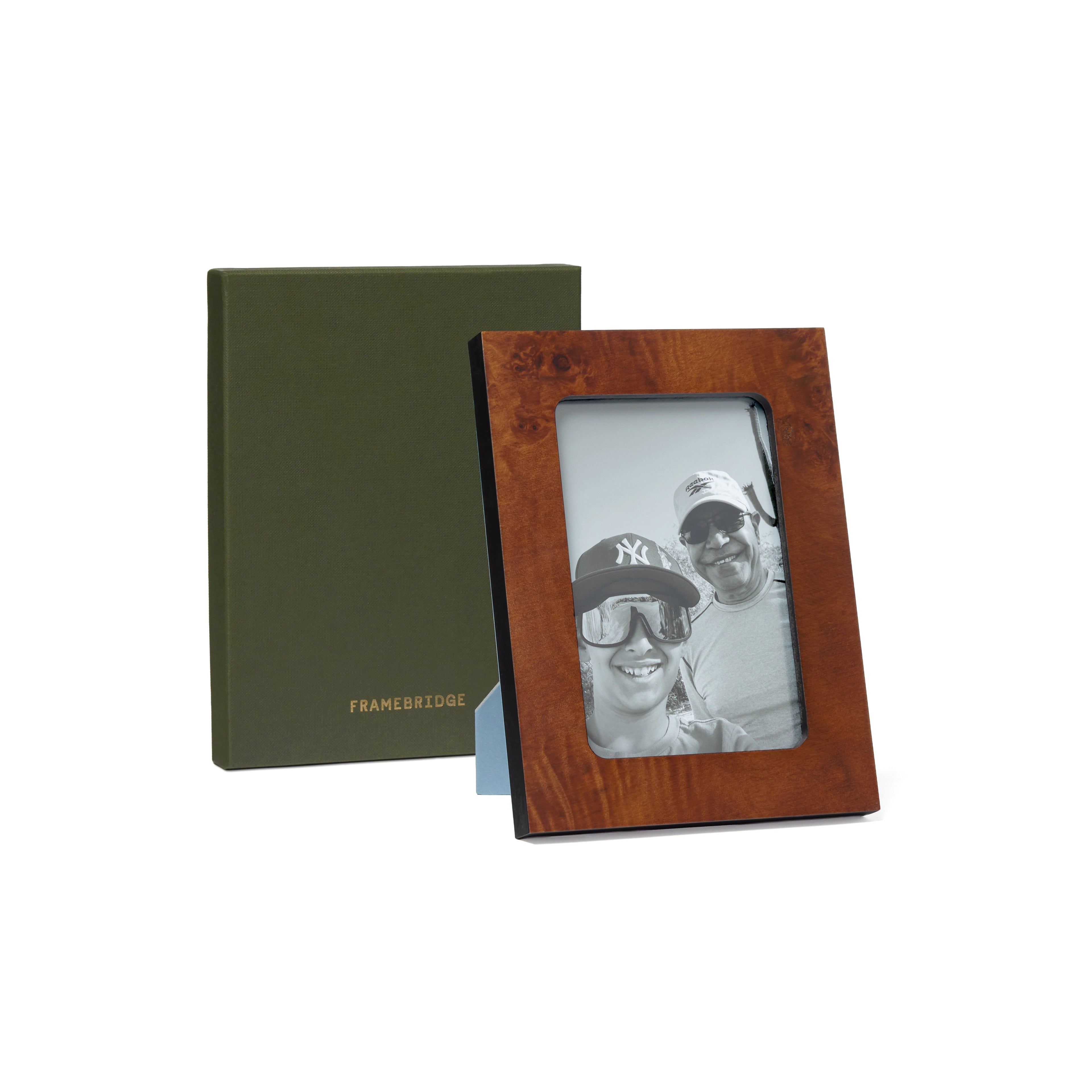 Wide Burl Wood Frame: 5.5x7.5