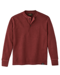 Waffle Knit Henley - Fired Brick