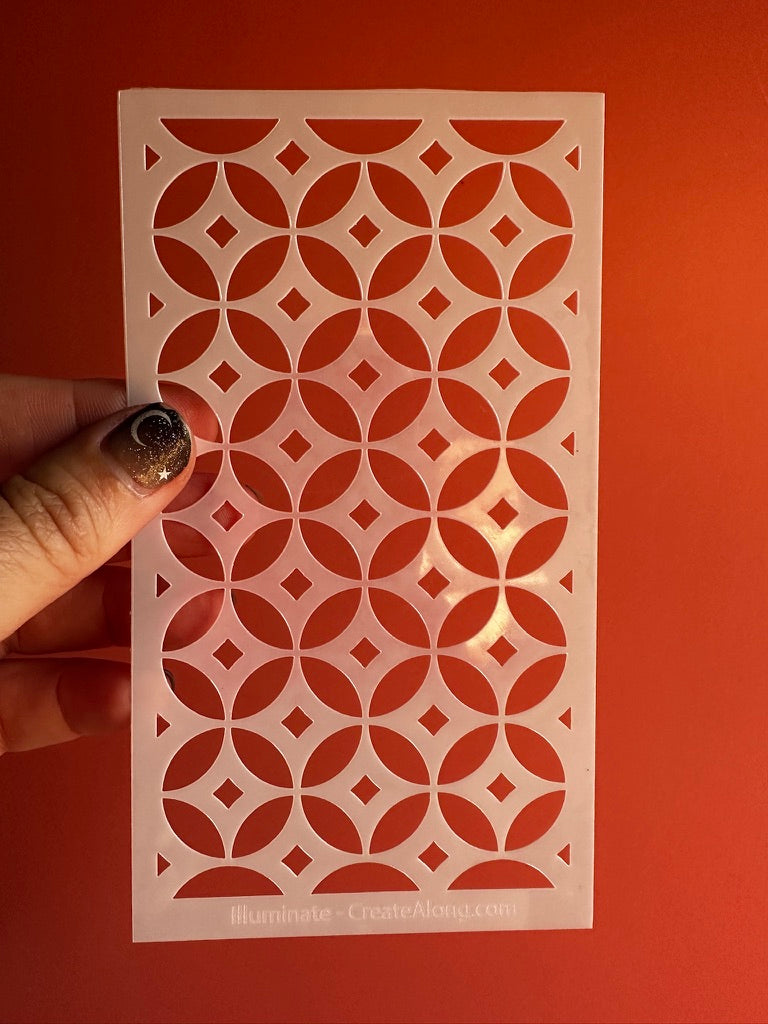 Illuminate polymer clay crafting mylar stencil texture sheet
