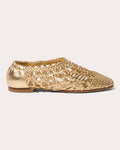Eden Woven Metallic Leather Ballet Flat