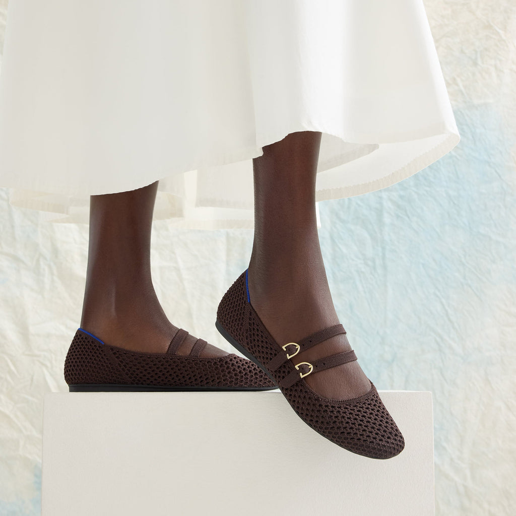 The Double Buckle Mary Jane - Chocolate Mesh