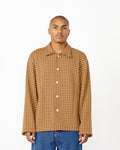 Checker Jacquard Louie Shirt in Green Maroon