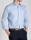 Wrinkle-Resistant Twill - French Blue Houndstooth