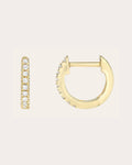 Diamond & 14k Gold Mini Hoop Earrings