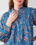Etched Vine - On A Whim Blouse - Turquoise Blush