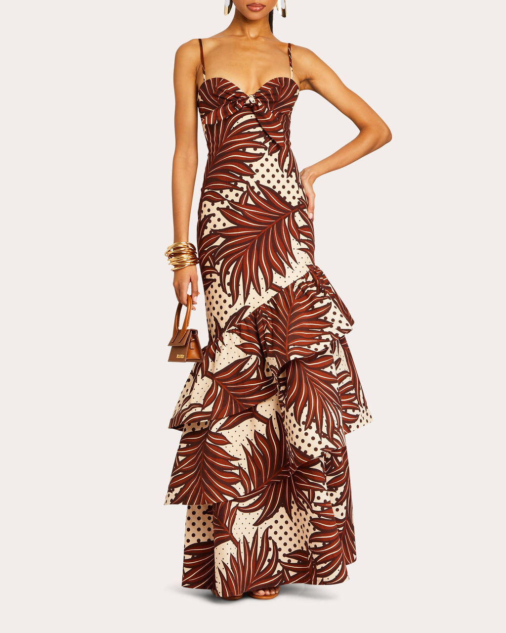 Starla Tiered Printed Stretch-Cotton Gown
