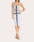 Lyle Striped Metallic-Knit Dress