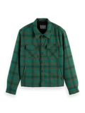 Relaxed-Fit Teddy-Lined Check Overshirt
