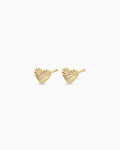Diamond Vintage Heart Studs