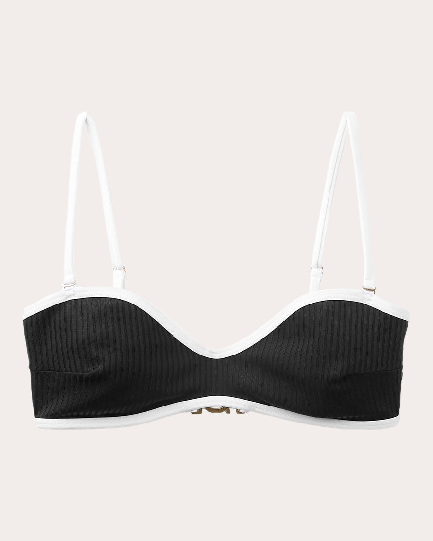 Ribbed Bandeau Bikini Top