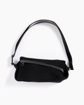 Bias Pleats Waist Bag in Black