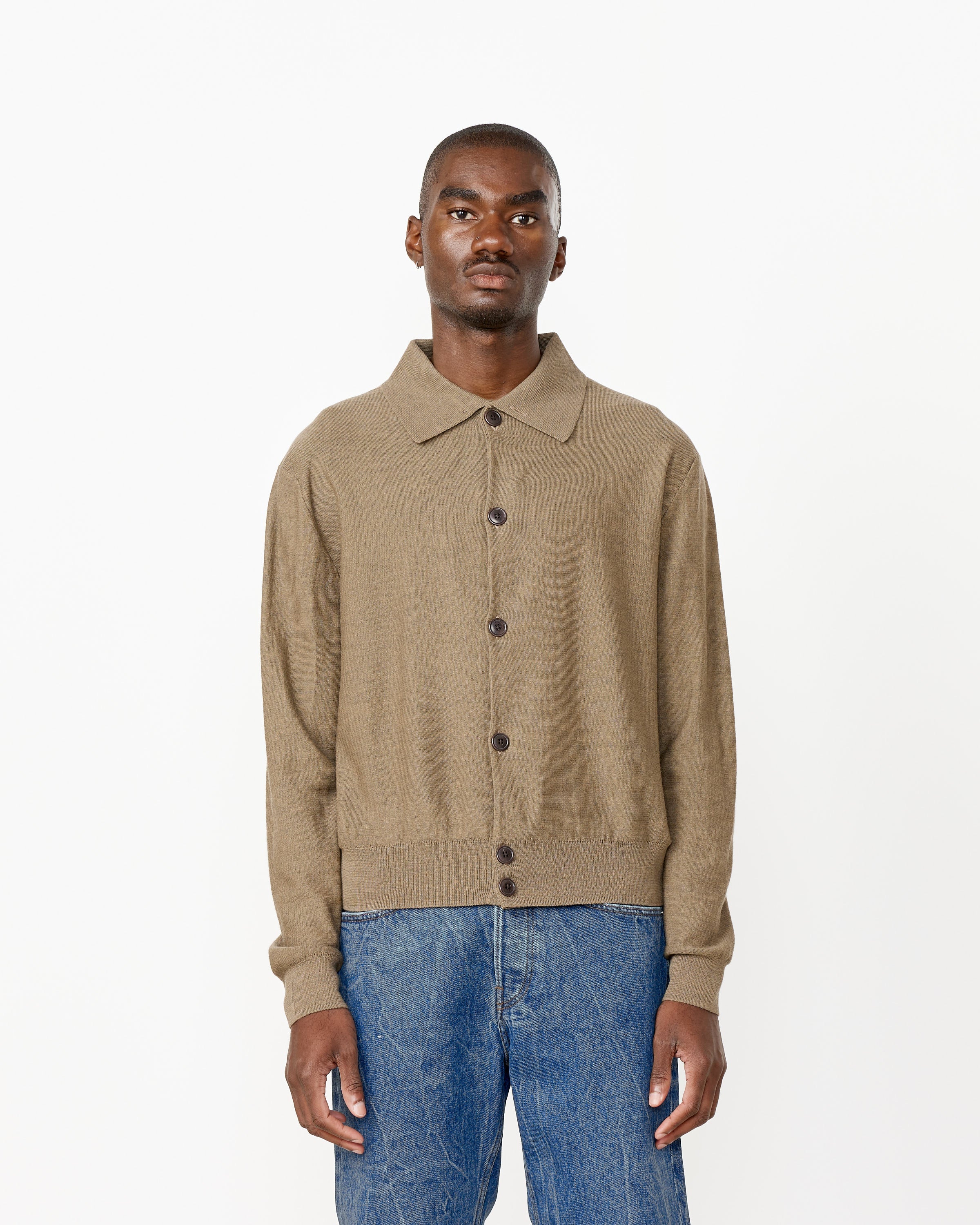 Convertible Collar Knit Shirt