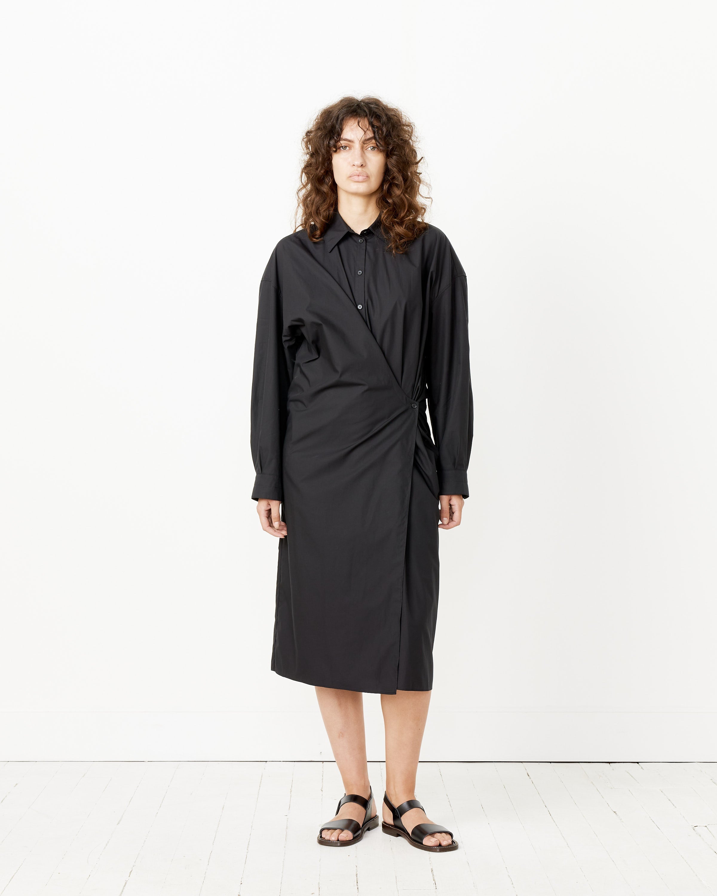 Straight Collar Twisted Dress